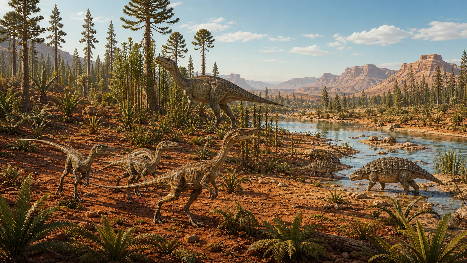Triassic period artwork for Prehistoric Pals.