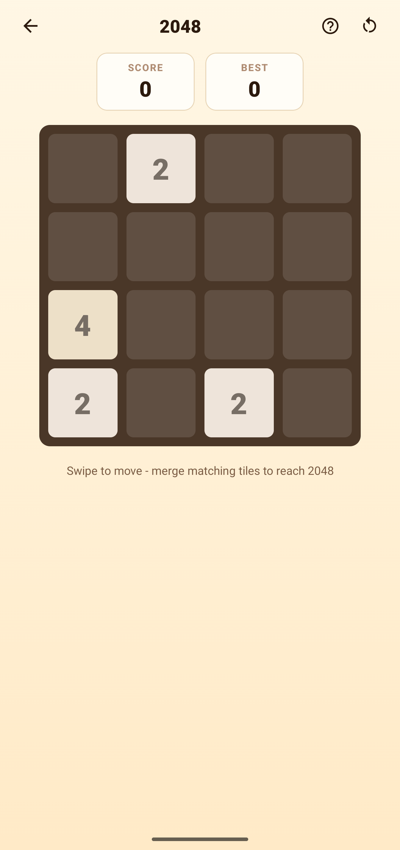 2048 game in Snackpack Brain Games.