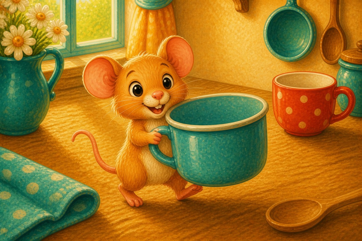 Pip got a big cup.