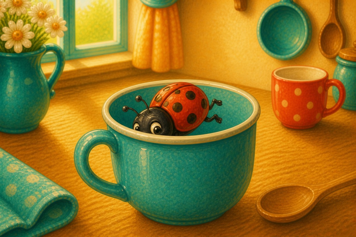The bug hid in the cup!