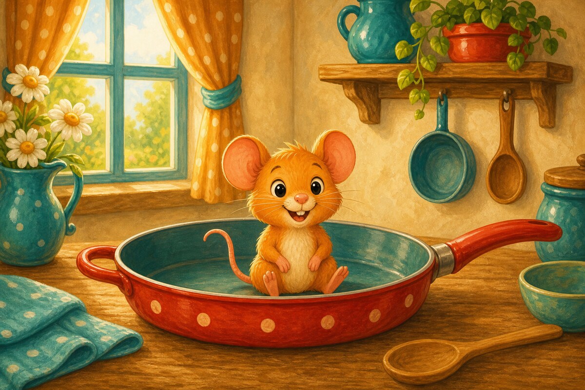 Pip sits happily.