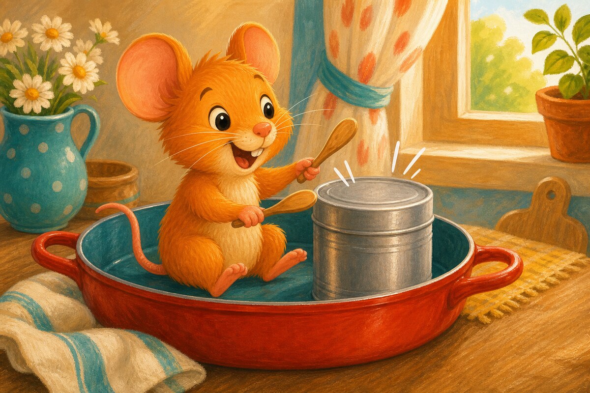 Pip makes a tap, tap, tap sound.