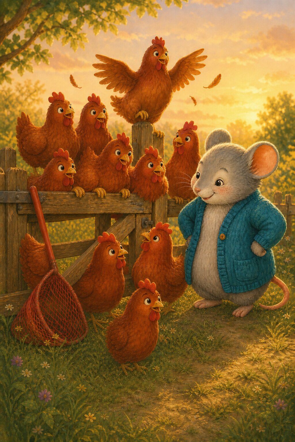 Ten Red Hens decodable book cover.