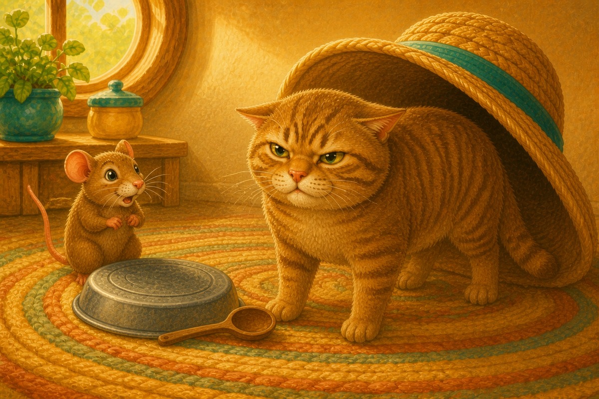 The cat is mad.