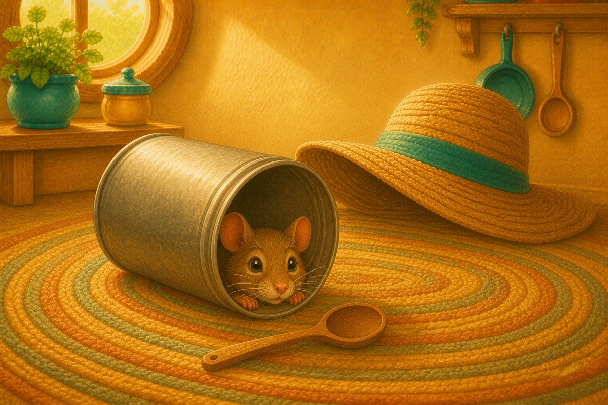 The rat hid in a can.